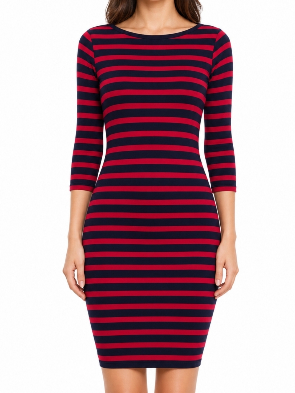 EXPRESS Striped Scoop Back Dress